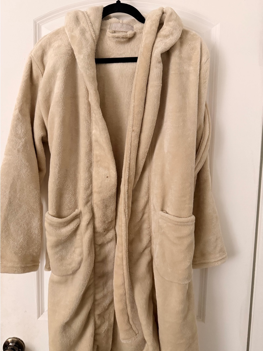 summer & rose Plush Hooded Kids Jacket in Cream